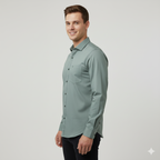 Miraque Men’s Light Grey Formal Shirt – Regular Fit Cotton Blend
