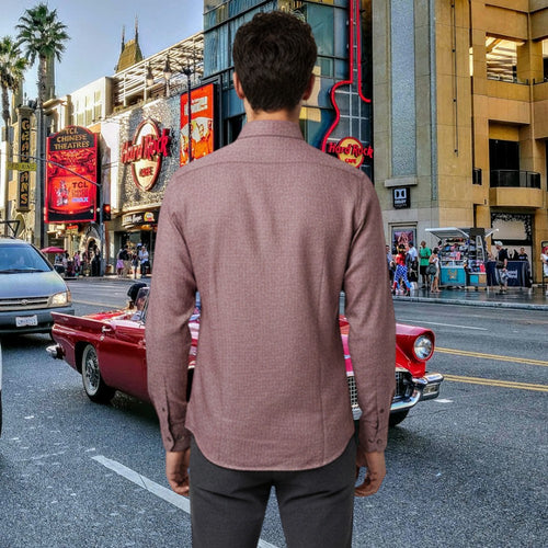 Miraque Men’s Brown Slim Fit Full Sleeve Shirt | Camel Tan Office & Casual Wear Shirt