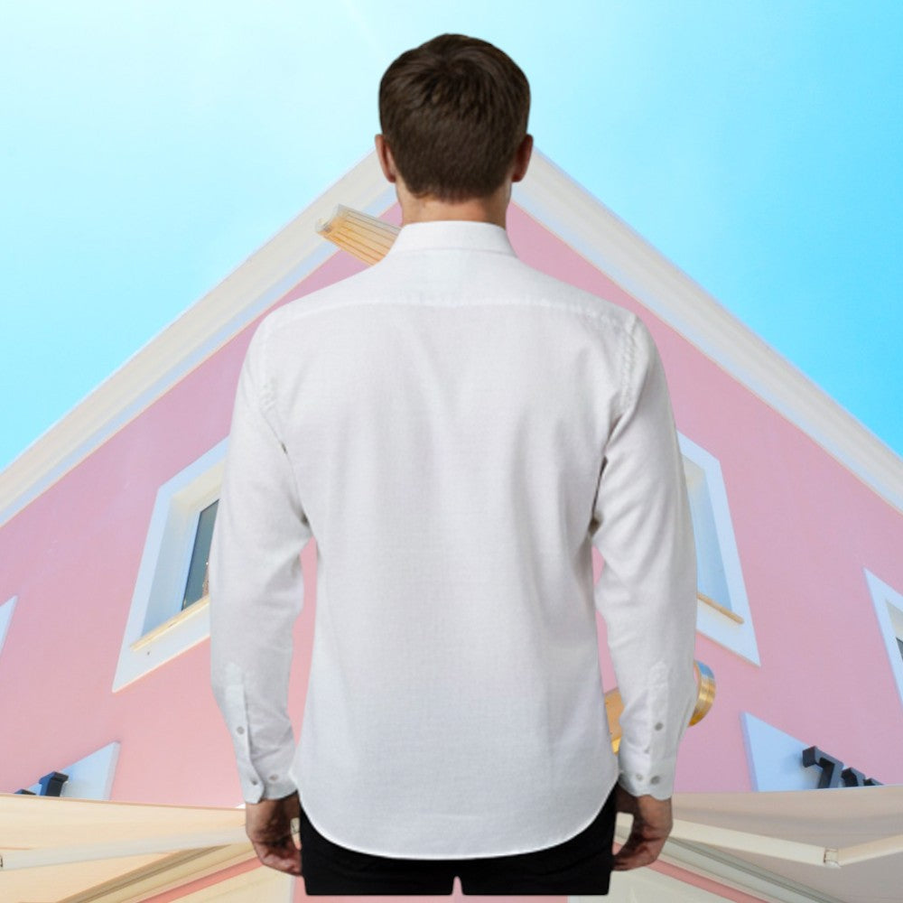Miraque Men’s White Slim Fit Formal Shirt – Cotton Blend Office Wear