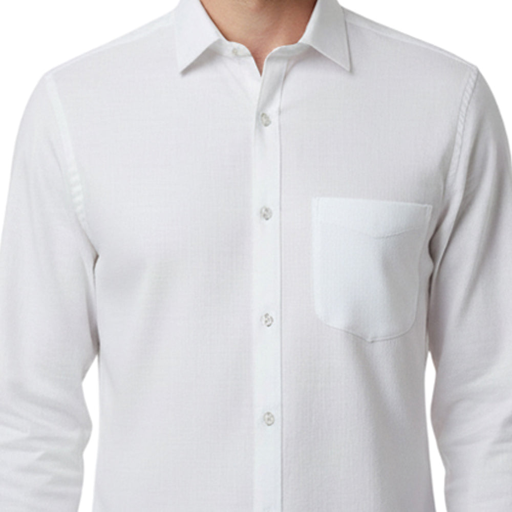 Miraque Men’s White Slim Fit Formal Shirt – Cotton Blend Office Wear