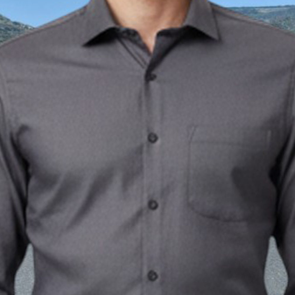 Miraque Men’s Charcoal Grey Slim Fit Full Sleeve Shirt | Formal & Office Wear Solid Shirt