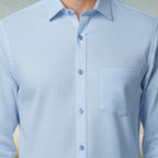 Miraque Men’s Light Blue Slim Fit Full-Sleeve Shirt