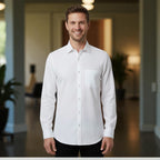 Miraque Men’s White Slim Fit Formal Shirt – Cotton Blend Office Wear