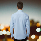 Miraque Men’s Light Blue Slim Fit Full-Sleeve Shirt