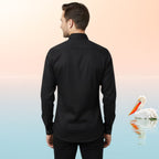 Miraque Men’s Premium Black Slim Fit Full Sleeve Shirt