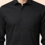 Miraque Men’s Premium Black Slim Fit Full Sleeve Shirt