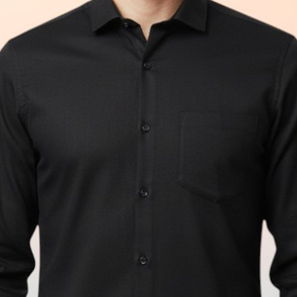 Miraque Men’s Premium Black Slim Fit Full Sleeve Shirt