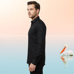 Miraque Men’s Premium Black Slim Fit Full Sleeve Shirt