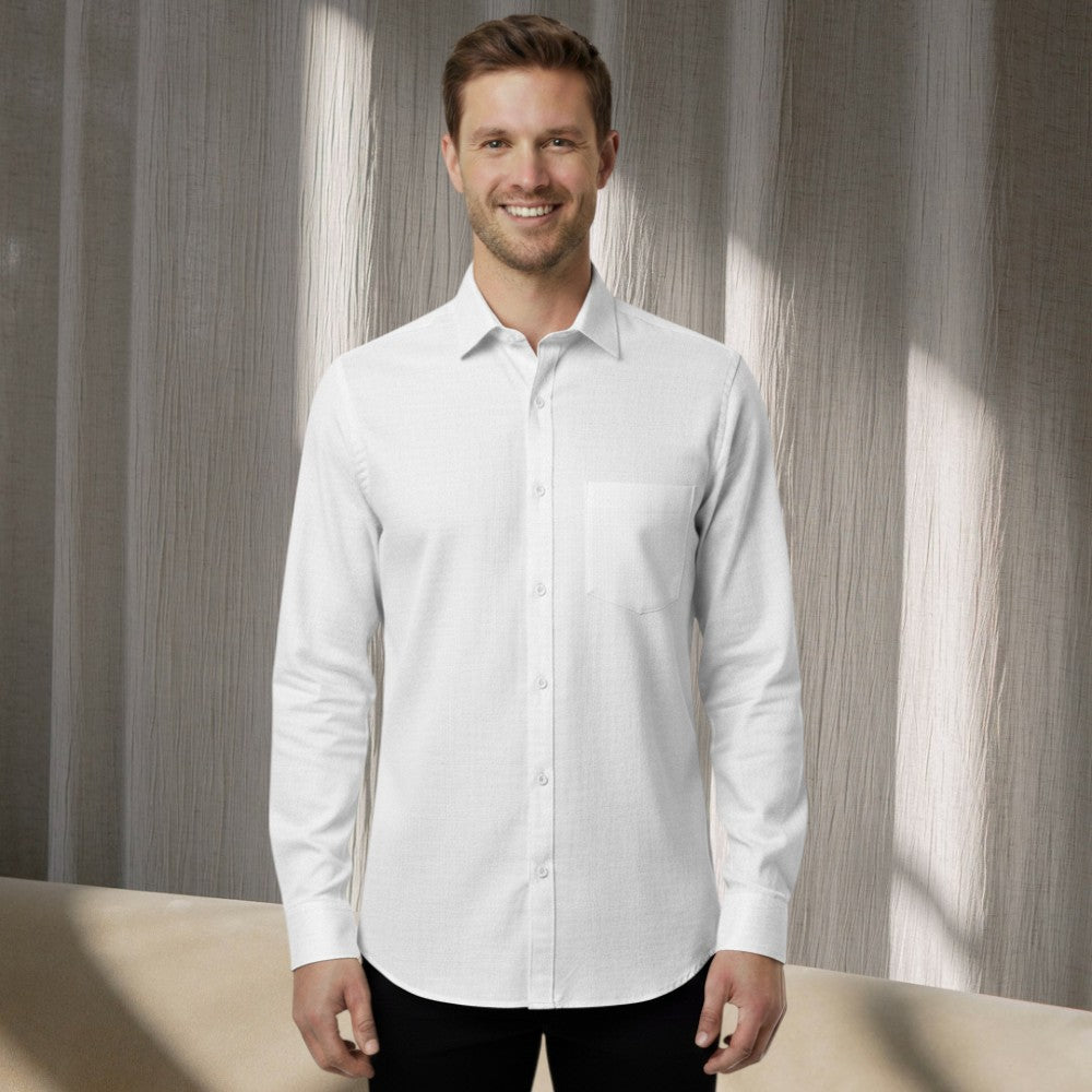 Miraque Men’s Premium White Slim Fit Full Sleeve Shirt | Classic Solid Formal Shirt