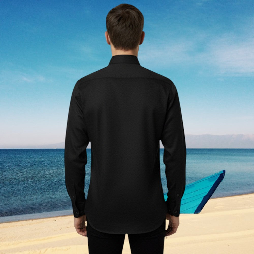 Miraque Men’s Premium Black Slim Fit Full Sleeve Shirt | Solid Formal & Party Wear Shirt