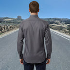 Miraque Men’s Charcoal Grey Slim Fit Full Sleeve Shirt | Formal & Office Wear Solid Shirt