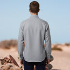 Miraque Men’s Light Grey Slim Fit Full Sleeve Shirt | Office & Formal Wear Solid Shirt