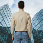 Miraque Men’s Beige Slim Fit Full Sleeve Shirt | Light Camel Casual & Office Wear Shirt