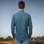 Miraque Men’s Teal Blue Slim Fit Full Sleeve Shirt | Premium Office & Casual Wear Shirt