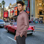 Miraque Men’s Brown Slim Fit Full Sleeve Shirt | Camel Tan Office & Casual Wear Shirt